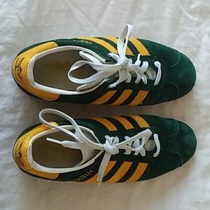 Adidas Gazelles in Green and Yellow